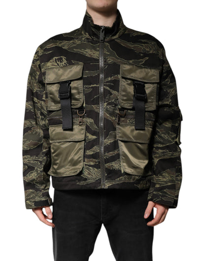 Dolce & Gabbana Multicolor Camouflage Cotton Bomber Jacket
