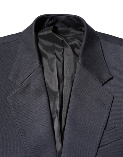 Dolce & Gabbana Men's Single Breasted Cotton Polyester & Nylon Blazer - Dark Blue