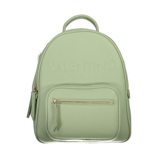 Mario Valentino Green Faux Leather Logo Backpack