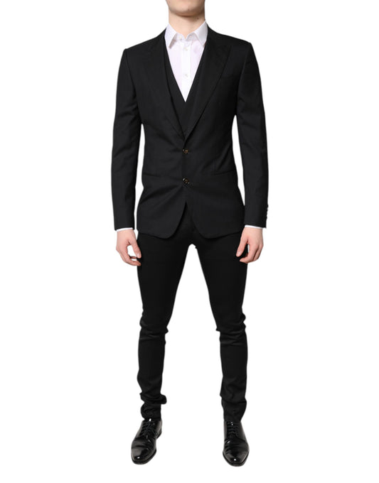 Dolce & Gabbana Men's Single Breasted Stretch Viscose Jacket - Black