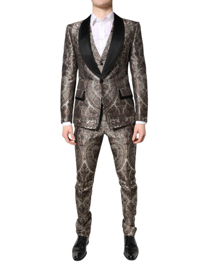 Dolce & Gabbana Multicolor Jacquard Single Breasted 3 Piece Suit