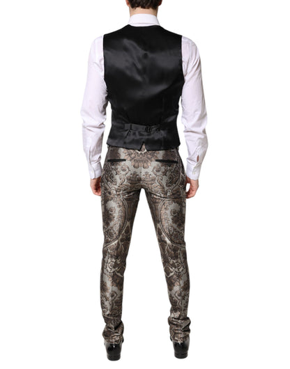 Dolce & Gabbana Multicolor Jacquard Single Breasted 3 Piece Suit