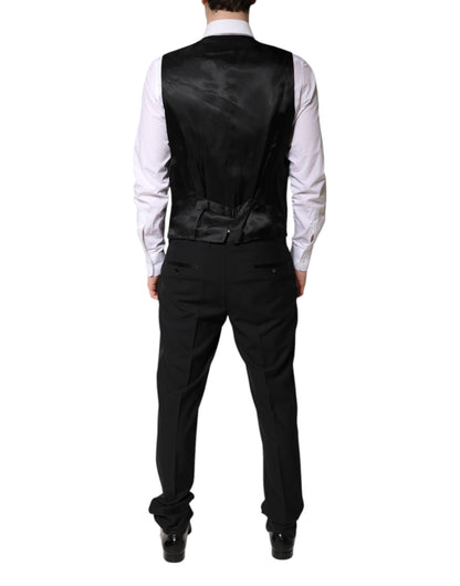 Dolce & Gabbana Black Single Breasted Formal 3 Piece Suit
