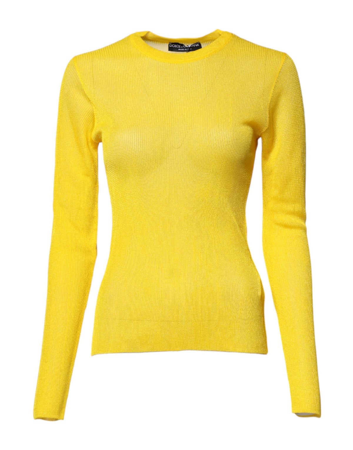 Dolce & Gabbana Women's Round Neck Polyester Sweater - Yellow