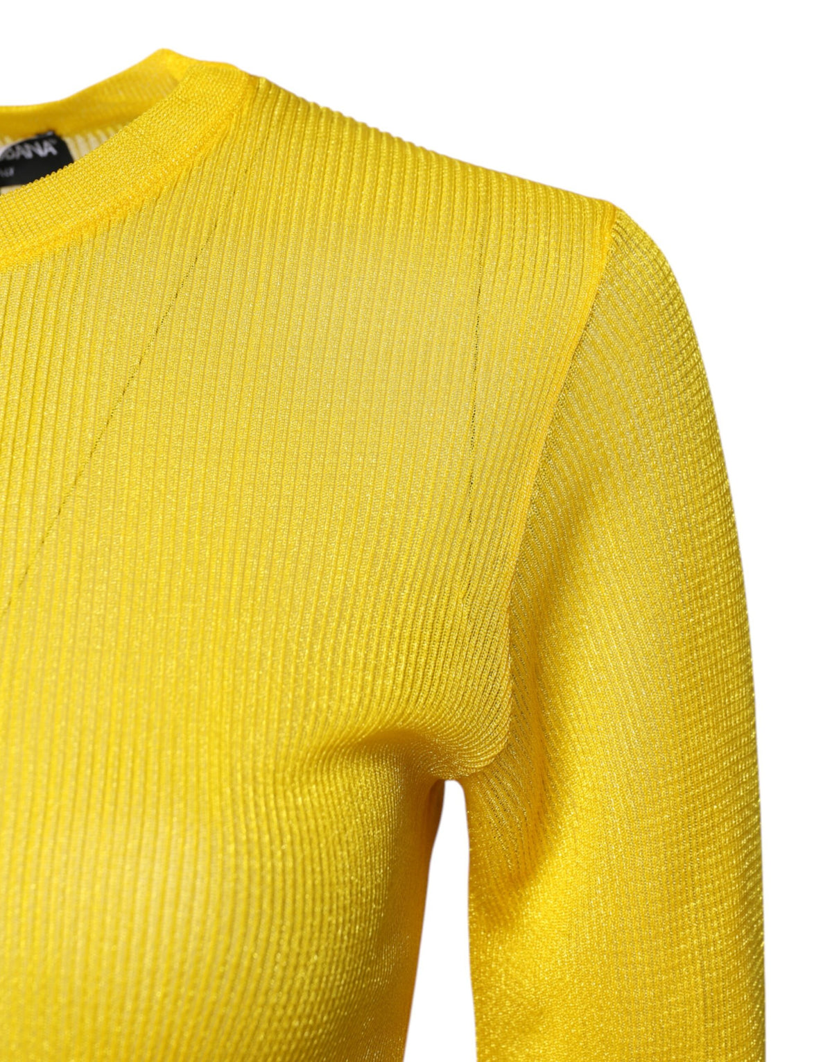 Dolce & Gabbana Women's Round Neck Polyester Sweater - Yellow