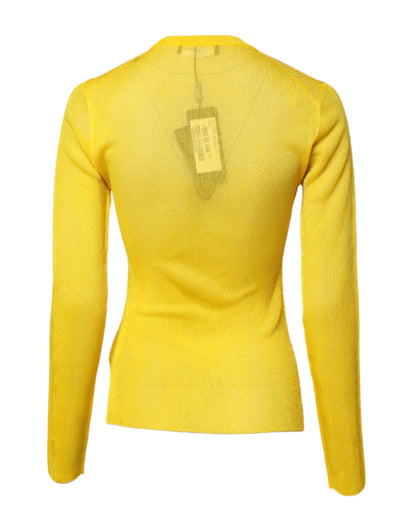 Dolce & Gabbana Women's Round Neck Polyester Sweater - Yellow