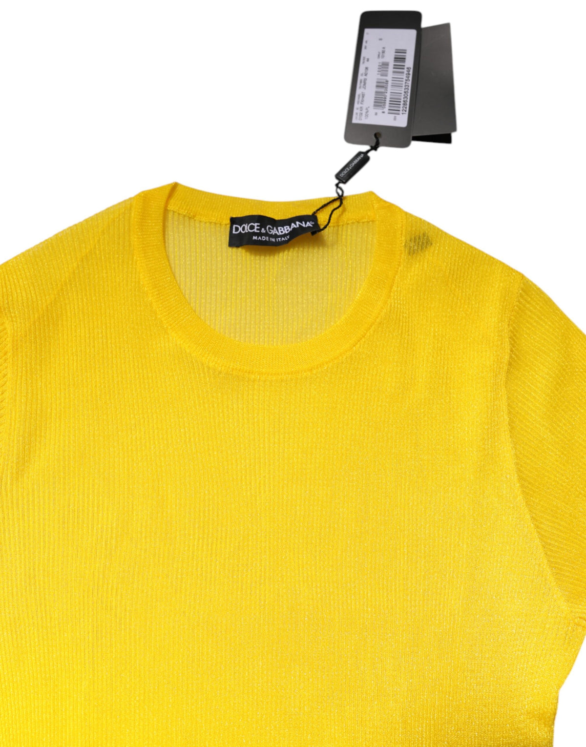 Dolce & Gabbana Women's Round Neck Polyester Sweater - Yellow