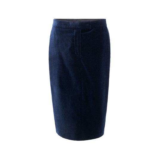 Skirt by Tom Ford for women in cotton denim & viscose blue features a captivating silhouette, showcasing the captivating Women's Denim Cotton & Viscose Skirt design with a sophisticated midi for a captivating look.