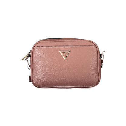 Guess Jeans Meridian Pink Pebbled Faux Leather Camera Handbag