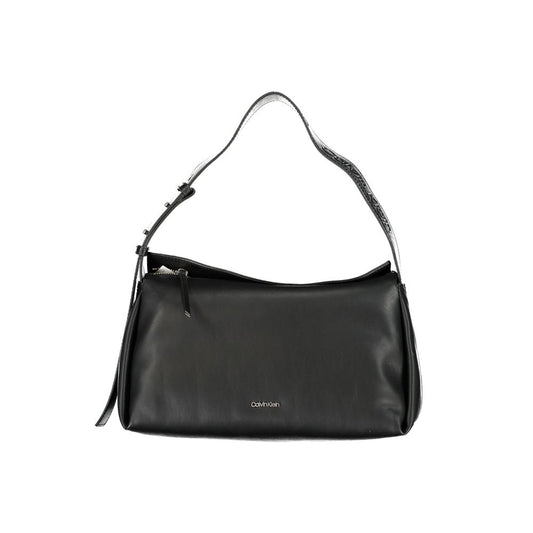 Calvin Klein Black Smooth Faux Leather Shoulder Handbag