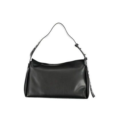 Calvin Klein Black Smooth Faux Leather Shoulder Handbag