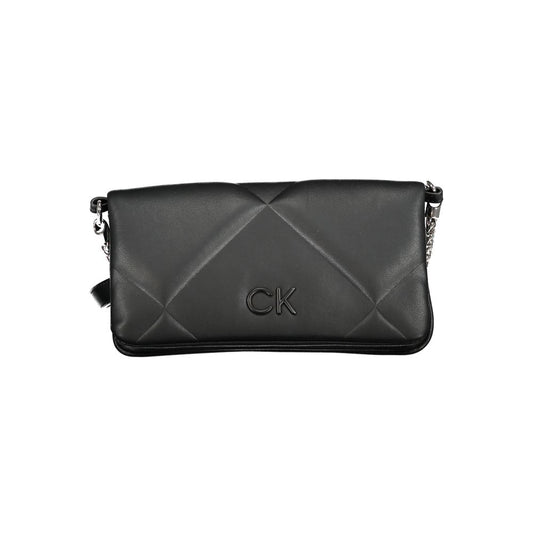 Calvin Klein Black Faux Quilted Leather Chain Convertible Handbag