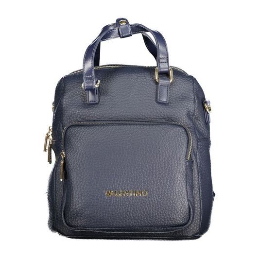 Mario Valentino Blue Faux Pebble Leather Backpack