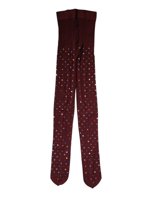 Dolce & Gabbana Women's Nylon & Crystal Pantyhose - Maroon