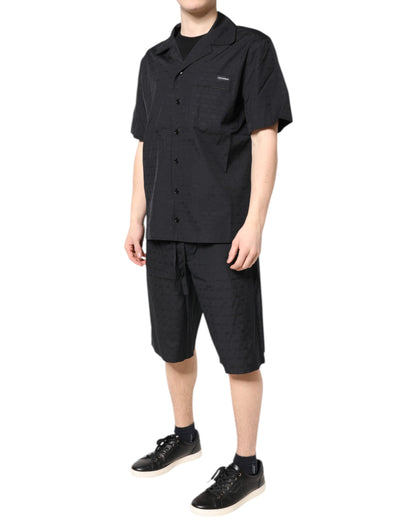 Dolce & Gabbana Black Cotton Men Pajama Set Sleepwear