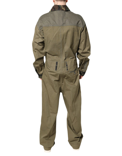 Dolce & Gabbana Brown Cotton Stretch Shirt Pants Casual Set