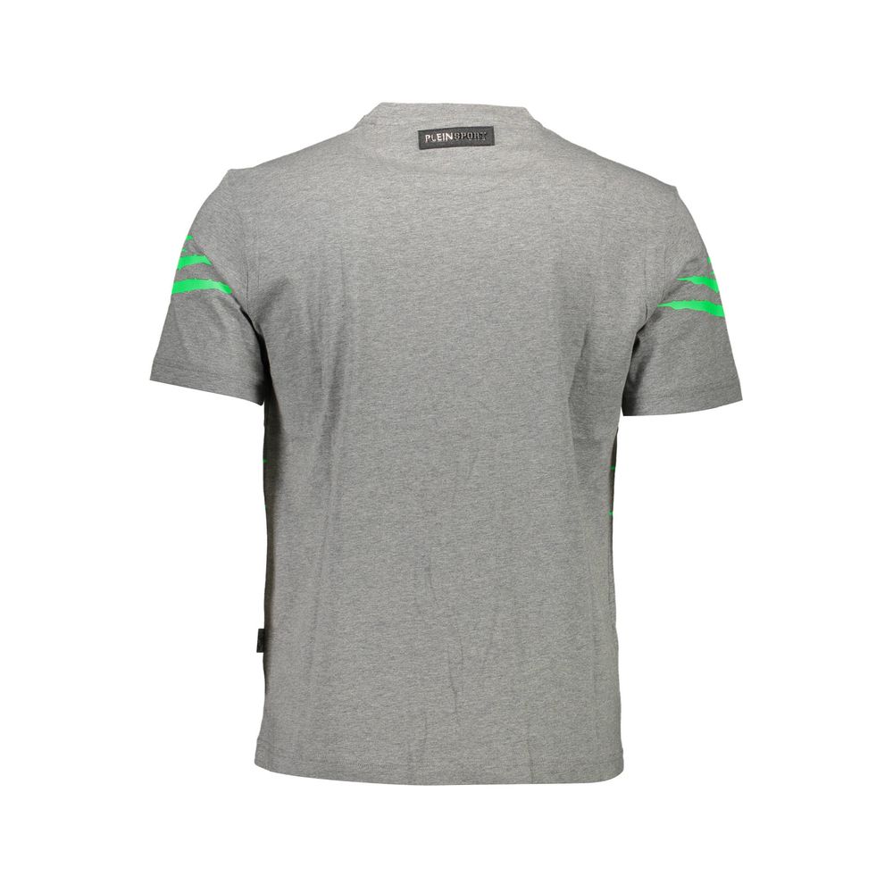 T-Shirt by Plein Sport for men in cotton brown, gray & print features an on trend silhouette, perfectly showcasing a on trend and for an elevated aesthetic.