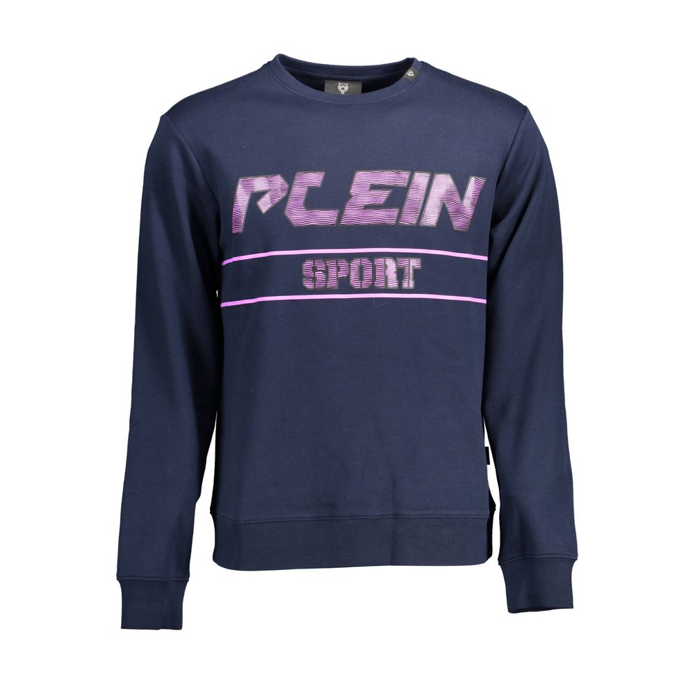 Sweatshirt by Plein Sport for men in cotton polyester blue & print features an provocated silhouette, detailed with a provocated and a refined for a sophisticated aesthetic.