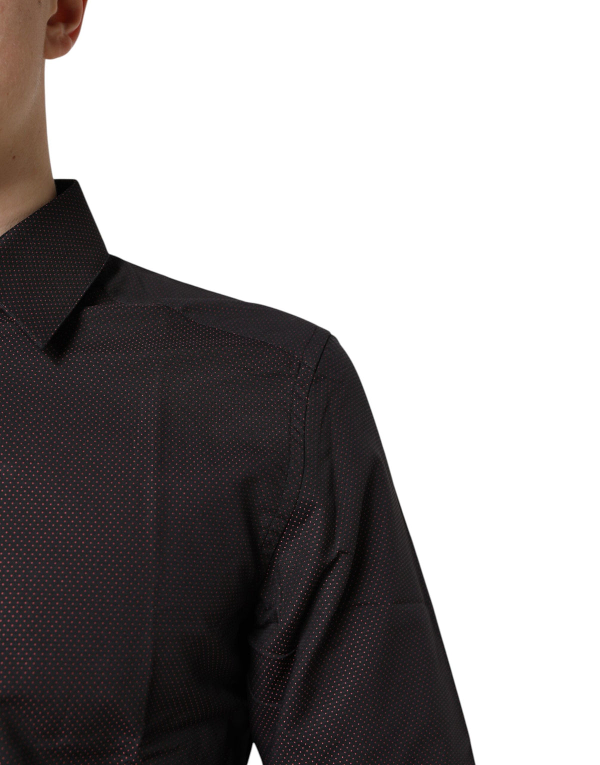 Dolce & Gabbana Men's Slim Long-Sleeve Cotton Dress Shirt - Gold Maroon Jacquard