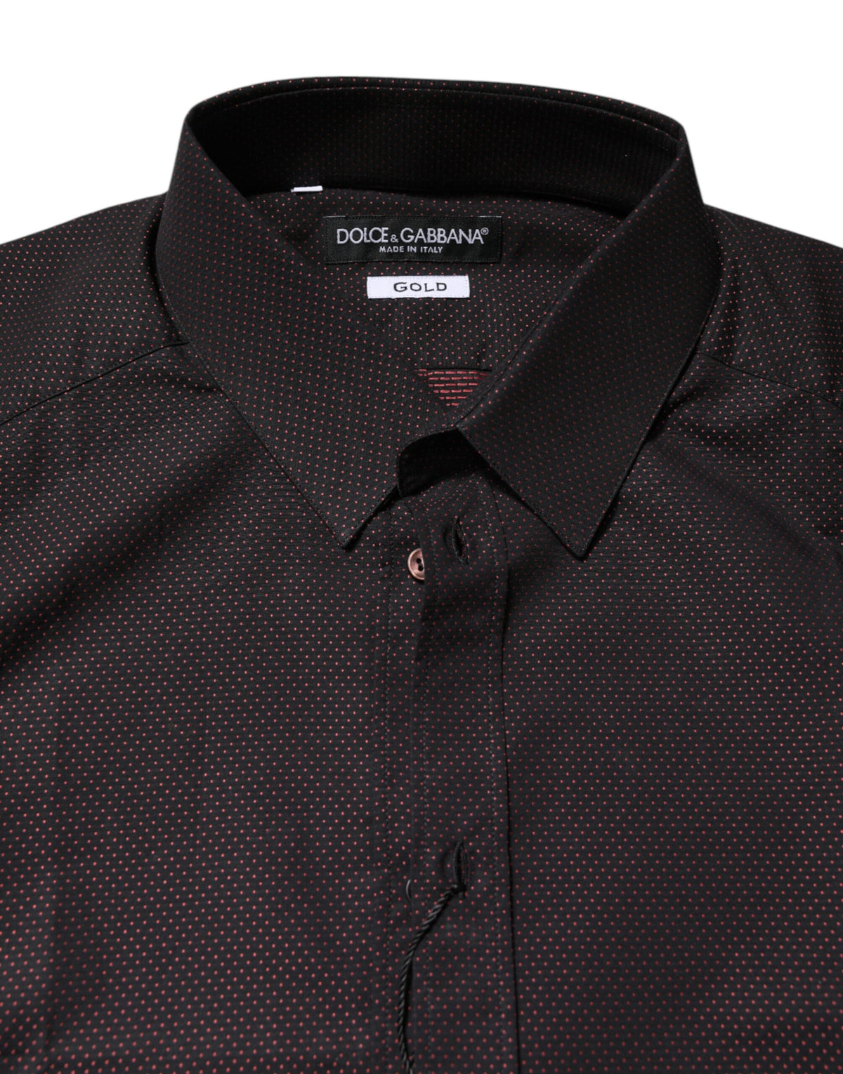 Dolce & Gabbana Men's Slim Long-Sleeve Cotton Dress Shirt - Gold Maroon Jacquard