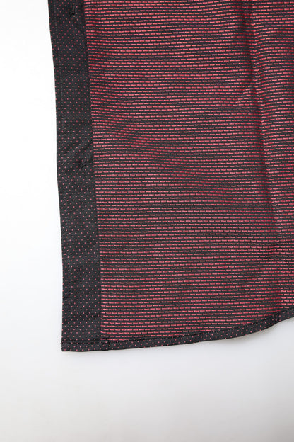 Dolce & Gabbana Maroon Jacquard Cotton GOLD Men Dress Shirt