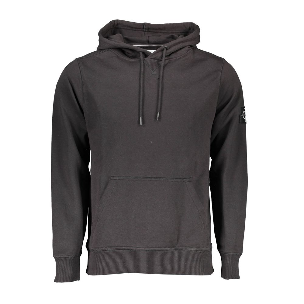 Calvin Klein Black Cotton Men Sweater with Hood
