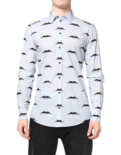Dolce & Gabbana Men's Slim Long-Sleeve Cotton Dress Shirt - Light Blue