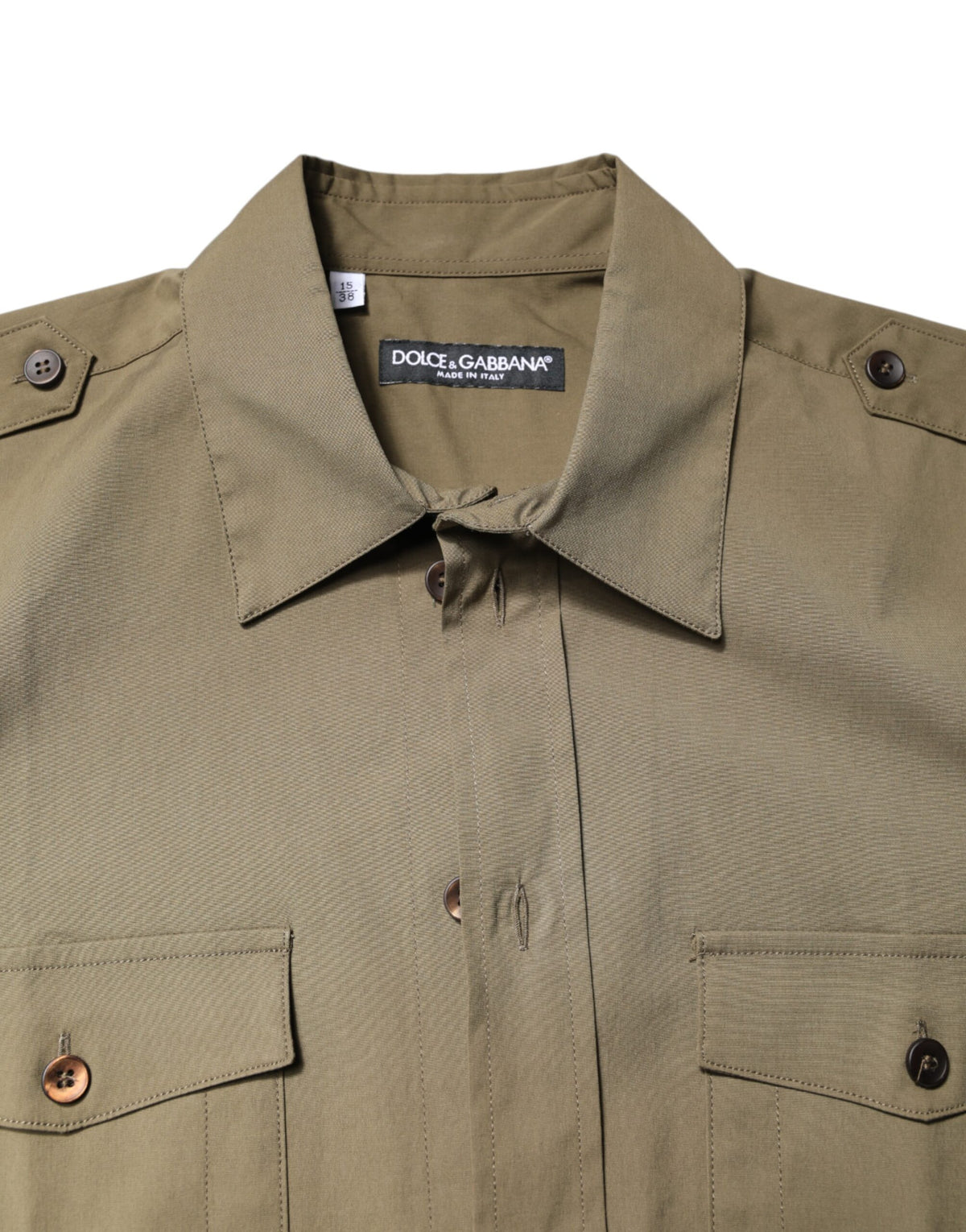 Dolce & Gabbana Men's Regular Fit Long-Sleeve Stretch Cotton Shirt - Brown