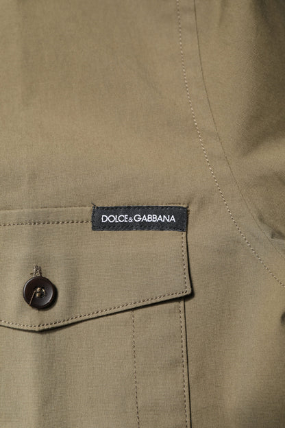 Dolce & Gabbana Men's Regular Fit Long-Sleeve Stretch Cotton Shirt - Brown