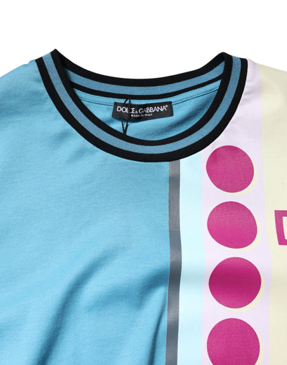 Dolce & Gabbana Multicolor Printed Logo Short Sleeve T-shirt