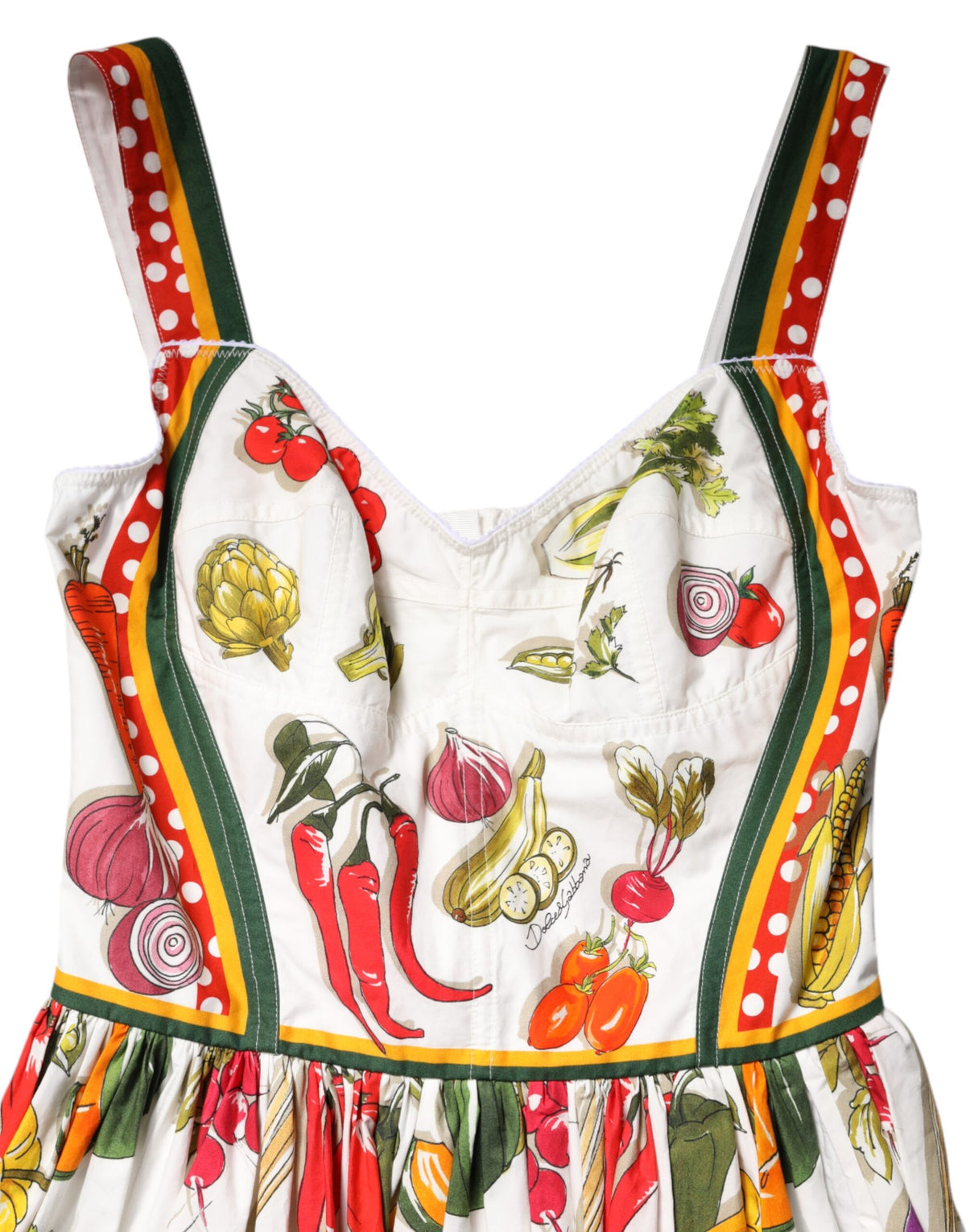 Dolce & Gabbana Women's A Line Sleeveless Cotton Midi Dress - White
