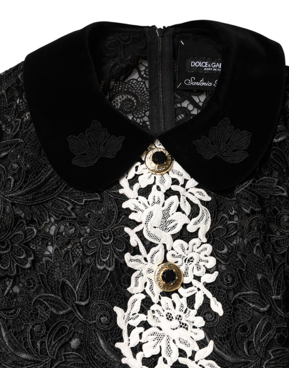 Dolce & Gabbana Women's Sheath Nylon Polyester Cotton & Silk Mini Dress - Black Floral