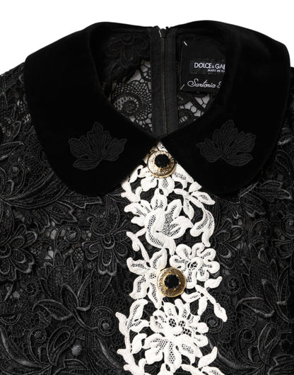 Dolce & Gabbana Women's Sheath Nylon Polyester Cotton & Silk Mini Dress - Black Floral