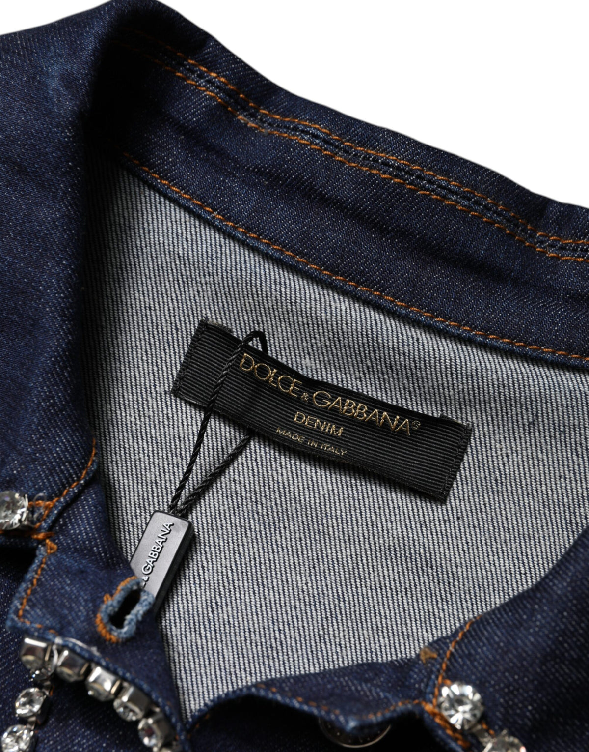 Dolce & Gabbana Women's Denim Cotton & Crystal Jacket - Dark Blue