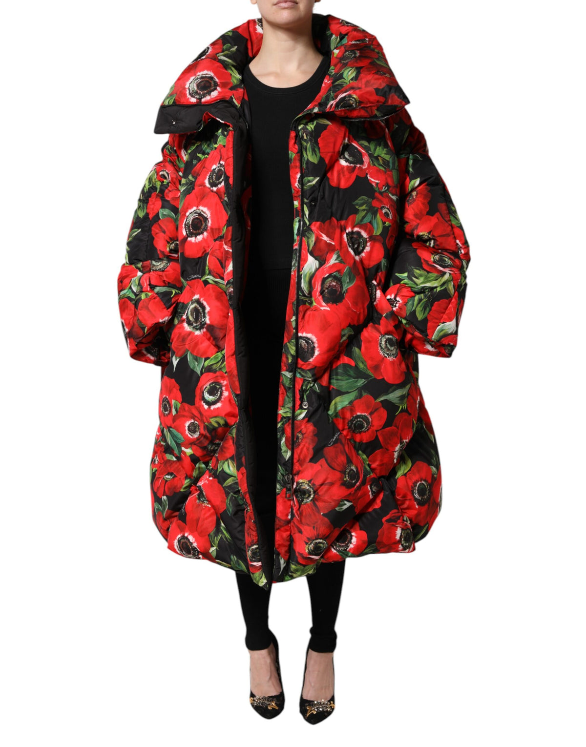 Dolce & Gabbana Women's Padded Polyester Jacket - Multicolor Floral