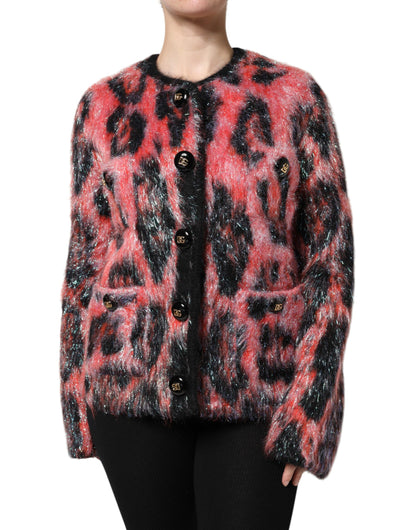 Dolce & Gabbana Women's Angora Mohair Nylon & Virgin Wool Cardigan - Black Red