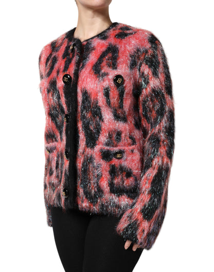Dolce & Gabbana Women's Angora Mohair Nylon & Virgin Wool Cardigan - Black Red