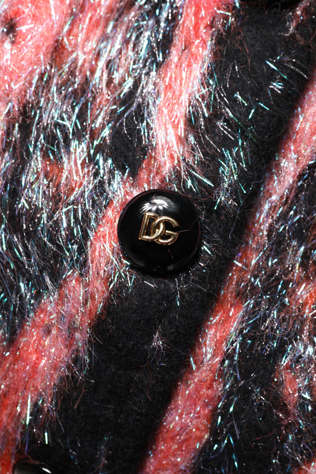 Dolce & Gabbana Women's Angora Mohair Nylon & Virgin Wool Cardigan - Black Red