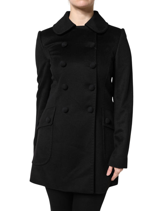 Dolce & Gabbana Women's Double Breasted Virgin Wool & Silk Blazer - Black