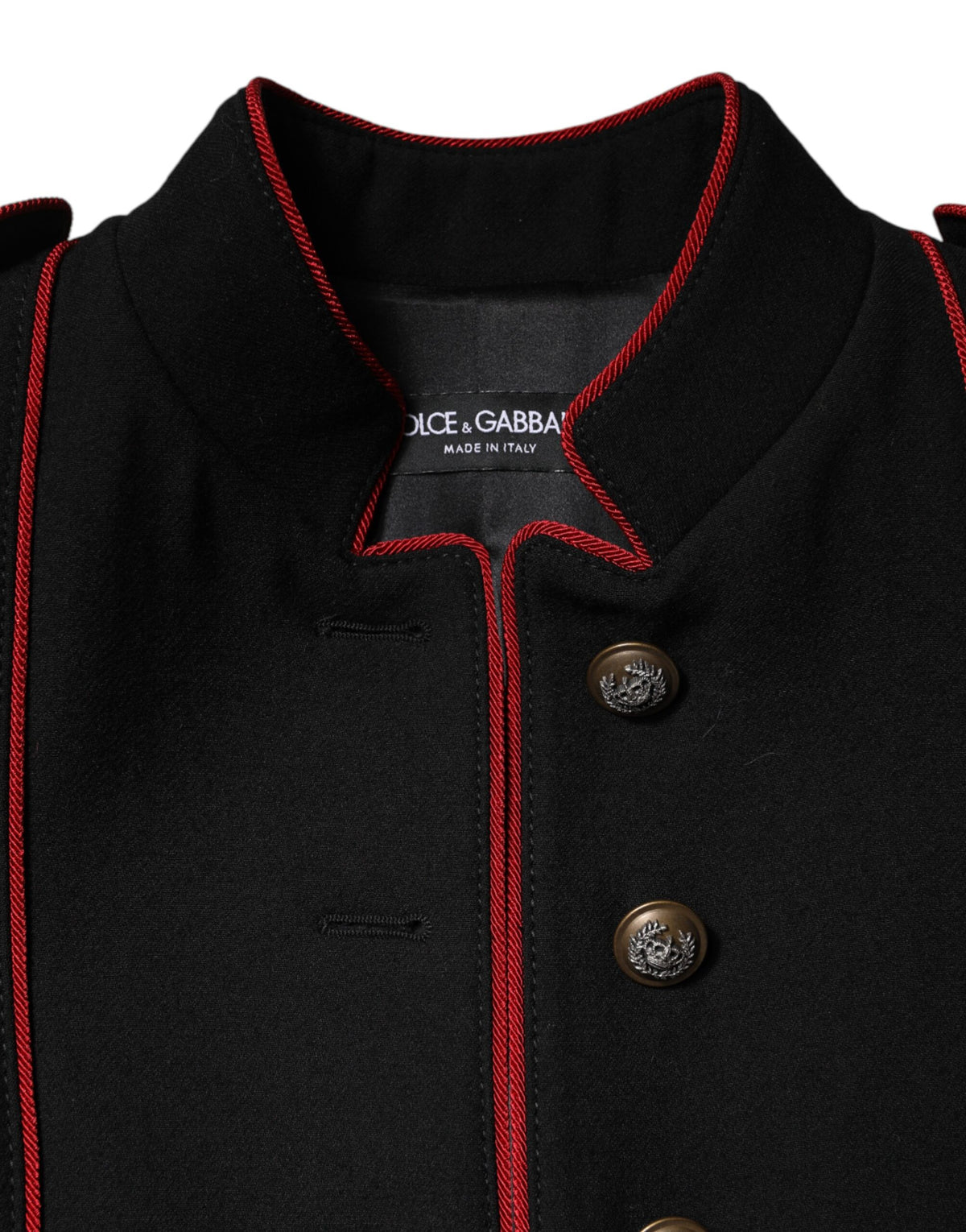 Dolce & Gabbana Women's Single Breasted Virgin Wool Silk Nylon & Elastane Trench Coat - Black