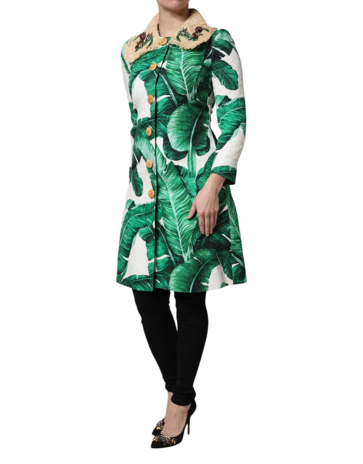 Dolce & Gabbana Women's Single Breasted Cotton Silk & Viscose Trench Coat - Multicolor Print