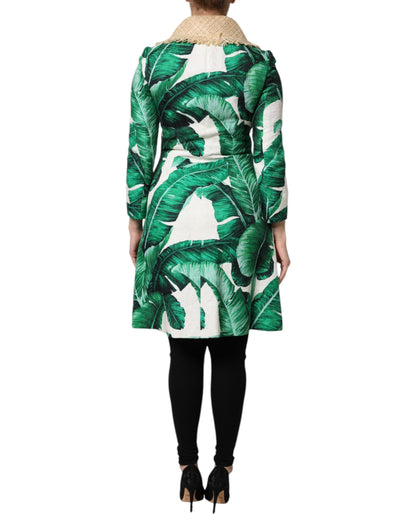 Dolce & Gabbana Women's Single Breasted Cotton Silk & Viscose Trench Coat - Multicolor Print