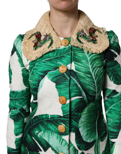 Dolce & Gabbana Women's Single Breasted Cotton Silk & Viscose Trench Coat - Multicolor Print