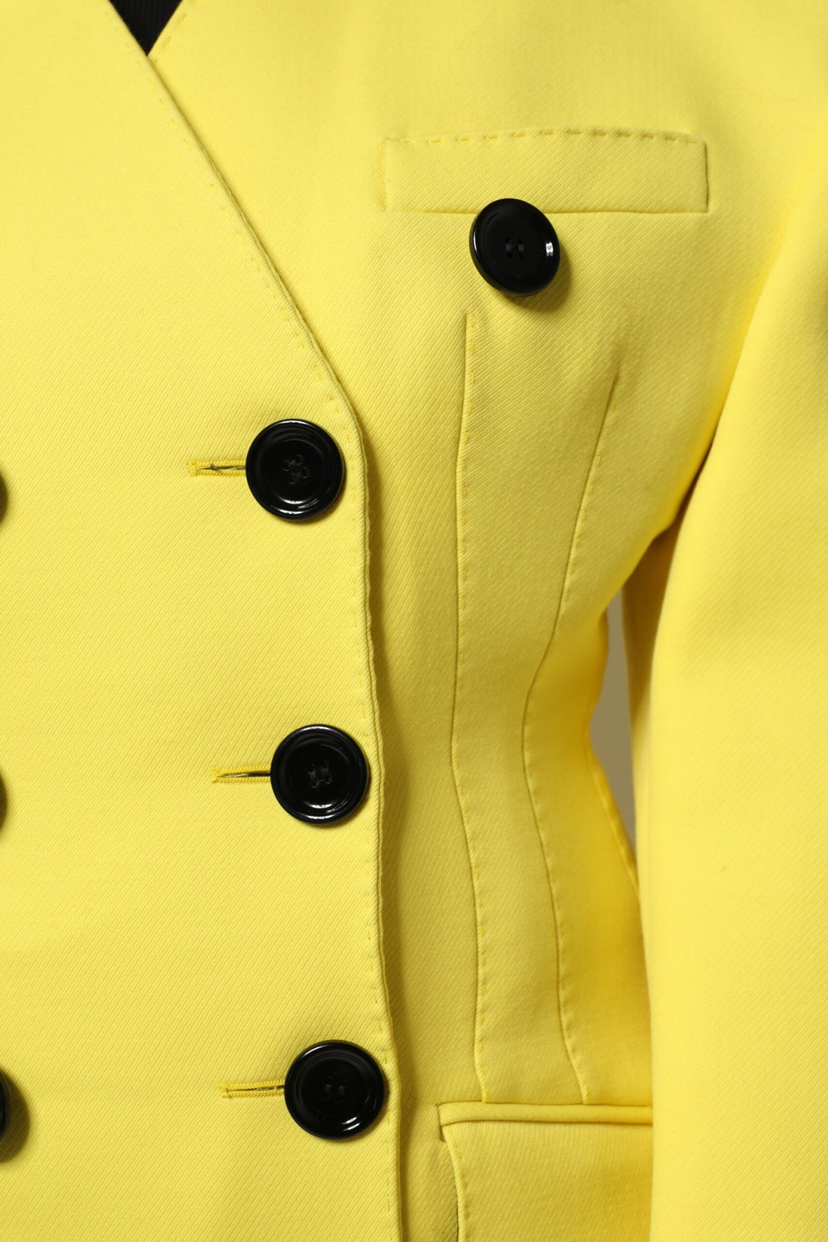 Dolce & Gabbana Women's Double Breasted Virgin Wool & Silk Trench Coat - Yellow