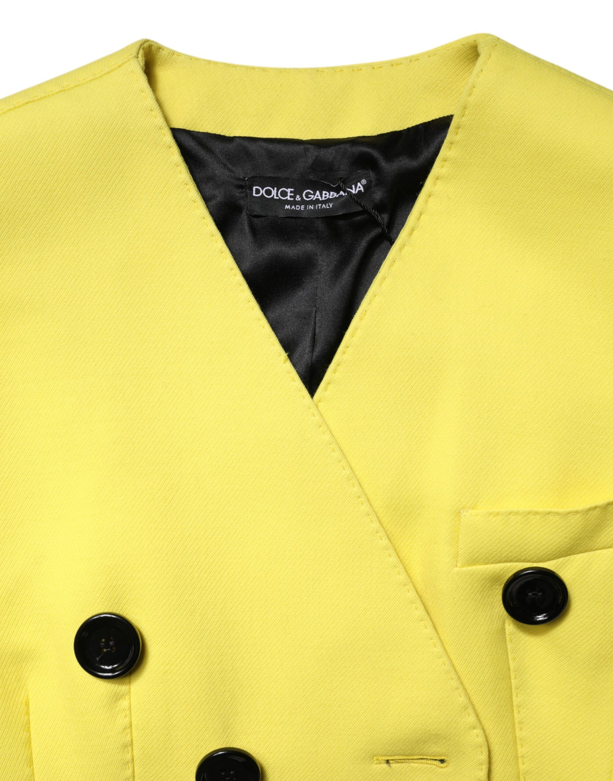 Dolce & Gabbana Women's Double Breasted Virgin Wool & Silk Trench Coat - Yellow
