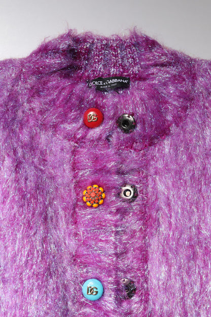 Dolce & Gabbana Women's Nylon Polyester Mohair & Virgin Wool Trench Coat - Purple