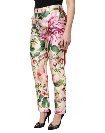 Dolce & Gabbana Women's Straight Regular Fit High Rise Polyester & Silk Jeans - Multicolor Floral