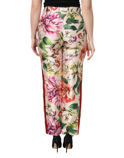 Dolce & Gabbana Women's Straight Regular Fit High Rise Polyester & Silk Jeans - Multicolor Floral
