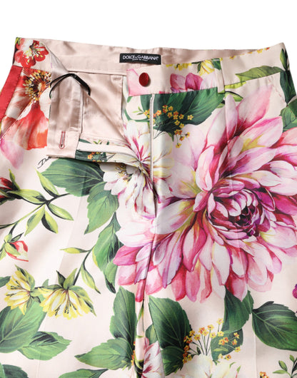 Dolce & Gabbana Women's Straight Regular Fit High Rise Polyester & Silk Jeans - Multicolor Floral
