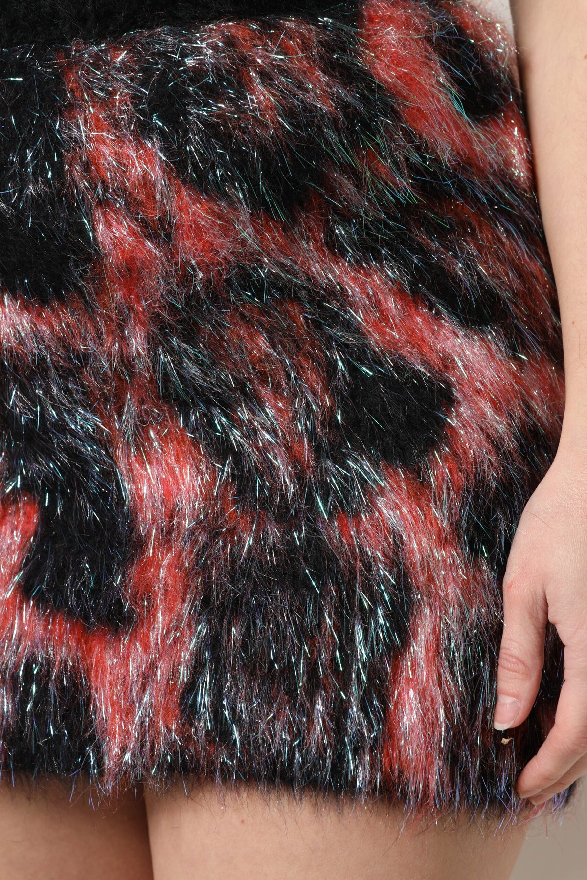 Dolce & Gabbana Women's High Rise Angora Mohair Nylon & Virgin Wool Mini Skirt - Multicolor